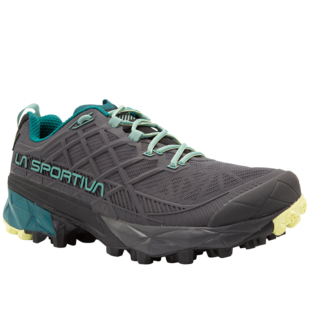 Women's La Sportiva Akyra II GTX Color: Carbon / Juniper  1